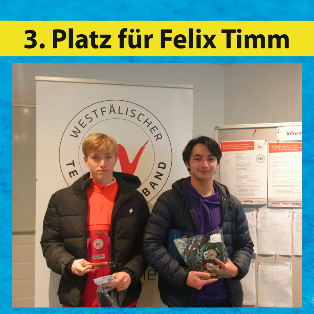 3. Platz für Felix Timm bei den Jugend-Westfalenmeisterschaften
