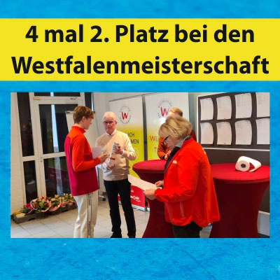 4 mal 2. Platz bei den Westfalenmeisterschaften für den 1. TC Hiltrup